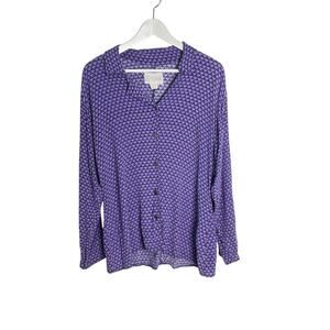 Vintage R-CLAN by Jeanne Engelhart Purple Size M Whimsical Heart Print Shirt